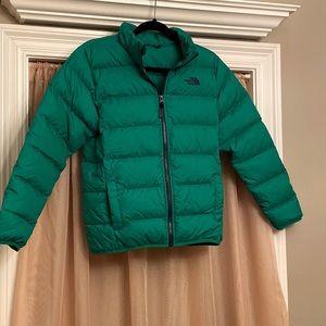 NorthFace puffer jacket green boys large 14/16